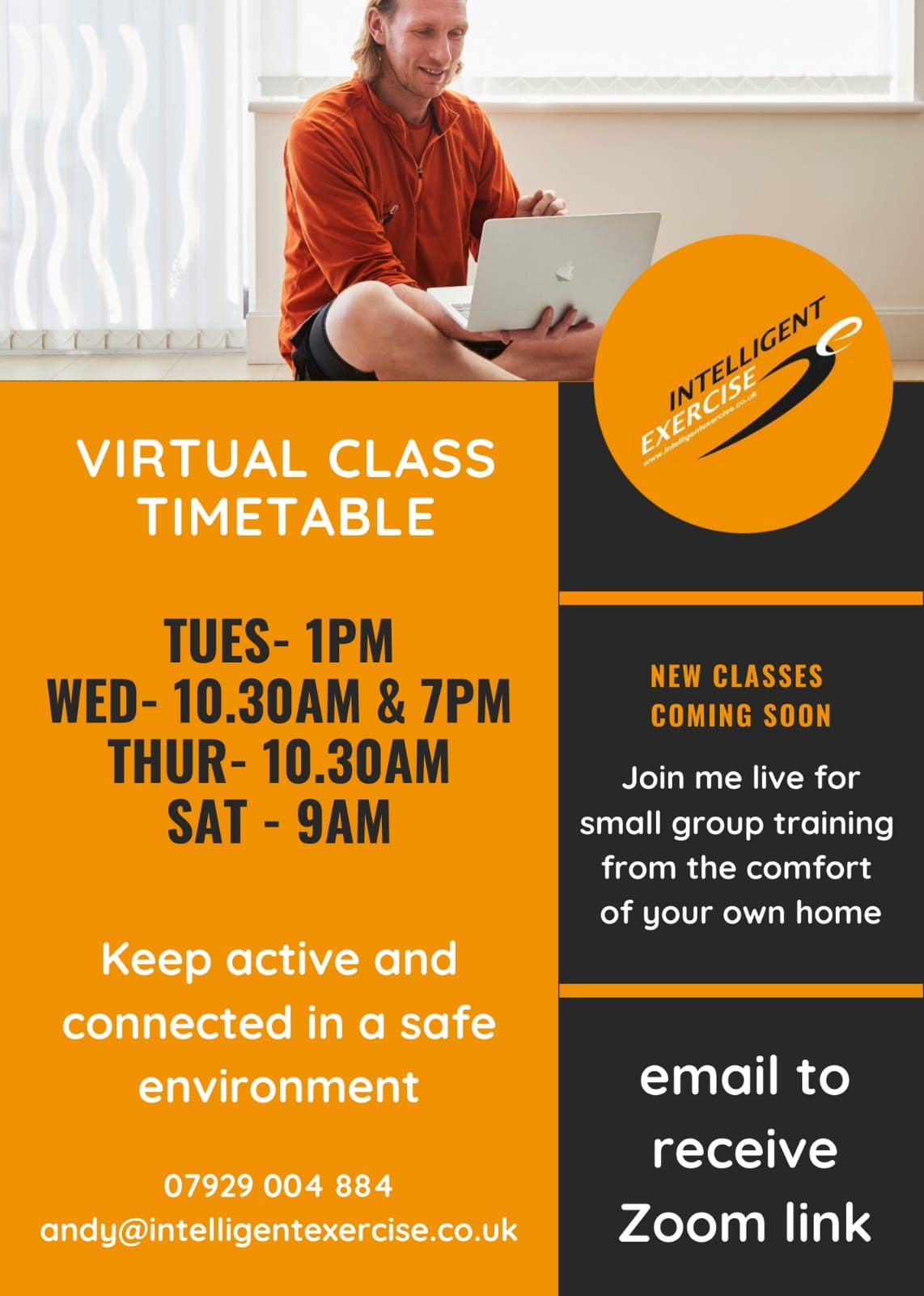 Andy Shaw virtual fitness class timetable